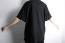 black mesh open collar s/s shirt