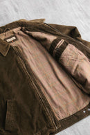 brown corduroy zip-up jacket