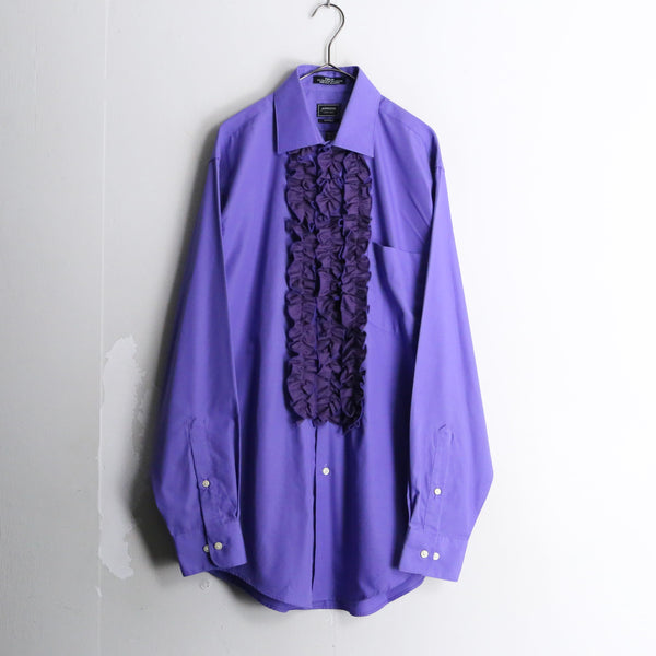 customization poplin purple frill shirt