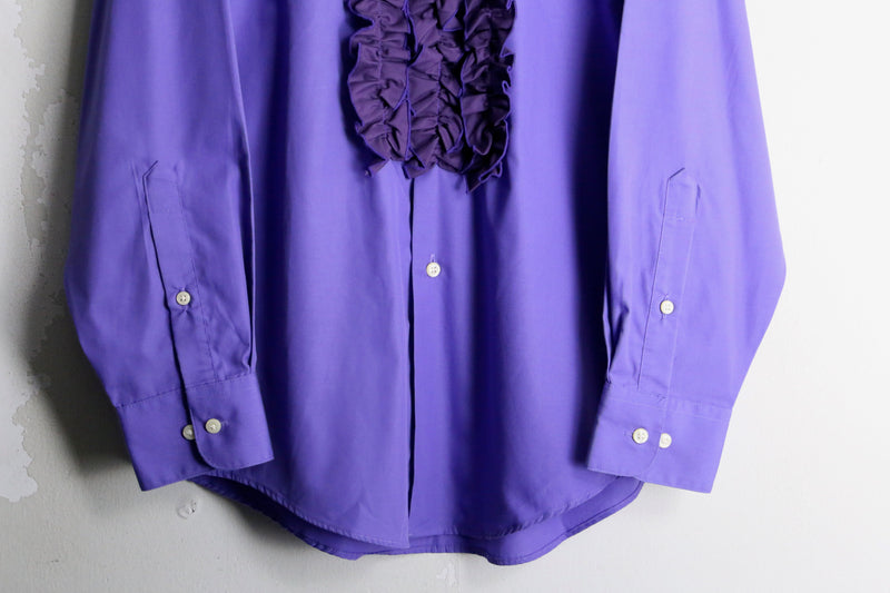 customization poplin purple frill shirt