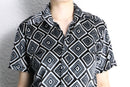 rhombus pattern velour s/s shirt