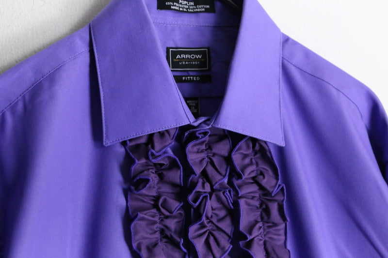 customization poplin purple frill shirt