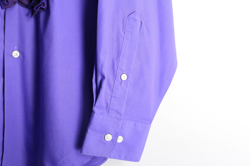 customization poplin purple frill shirt