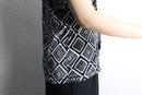 rhombus pattern velour s/s shirt