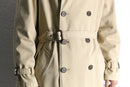 “Ralph Lauren beige cotton twill double trench coat.