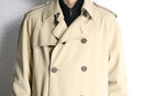 “Ralph Lauren beige cotton twill double trench coat.