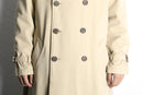 “Ralph Lauren beige cotton twill double trench coat.