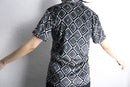 rhombus pattern velour s/s shirt