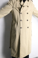 “Ralph Lauren beige cotton twill double trench coat.
