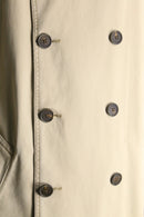 “Ralph Lauren beige cotton twill double trench coat.