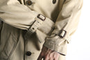 “Ralph Lauren beige cotton twill double trench coat.