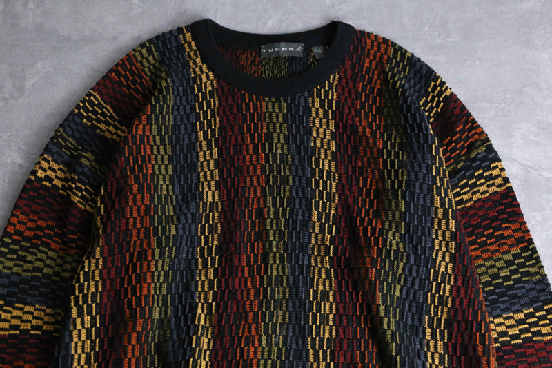 “TUNDRA” stripe gradation 3D design knit