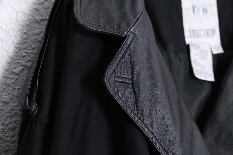 1980-90s TOGETHER leather switch super long coat