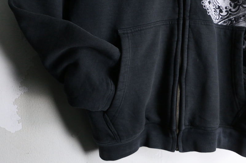 "ecko" design Y2K zip hoodie