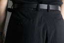 "EMPORIO ARMANI" soft twill wool pin stripe no tuck trousers