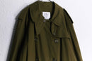 1990s cotton twill long trench coat