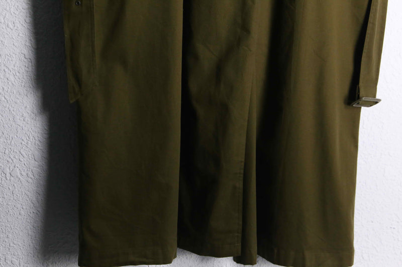 1990s cotton twill long trench coat