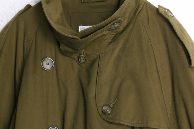 1990s cotton twill long trench coat