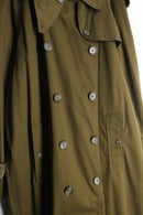 1990s cotton twill long trench coat
