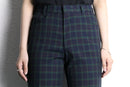 black watch check straight trousers