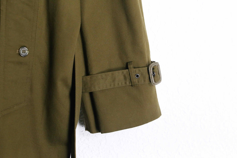1990s cotton twill long trench coat