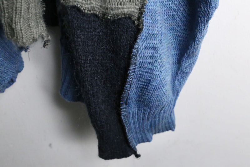 "Re:make" multi patchwork cool torn dolman knit