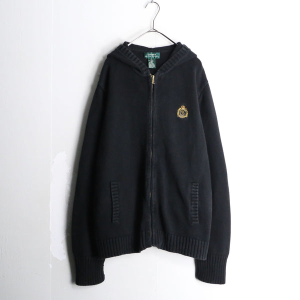 “ LAUREN RALPH LAUREN” black color  hoodie zip knit