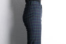 black watch check straight trousers