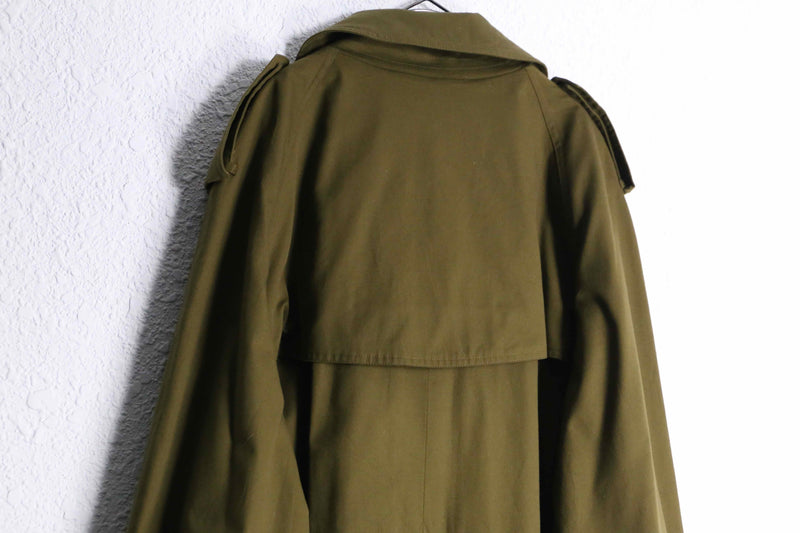 1990s cotton twill long trench coat