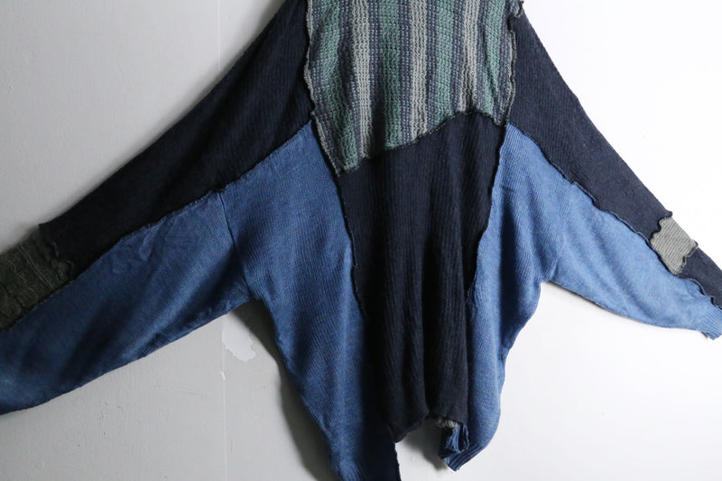 "Re:make" multi patchwork cool torn dolman knit