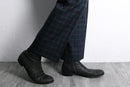 black watch check straight trousers