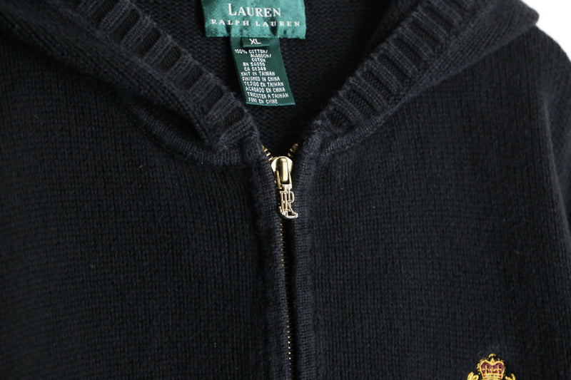 “ LAUREN RALPH LAUREN” black color  hoodie zip knit