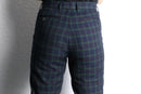 black watch check straight trousers