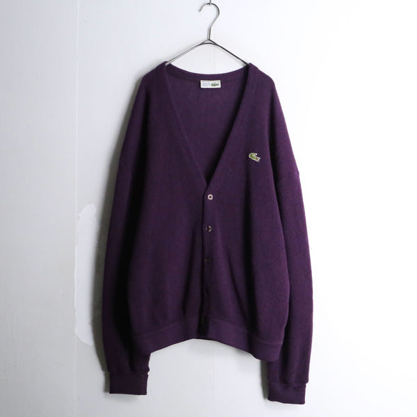 "LACOSTE" purple loose knit cardigan