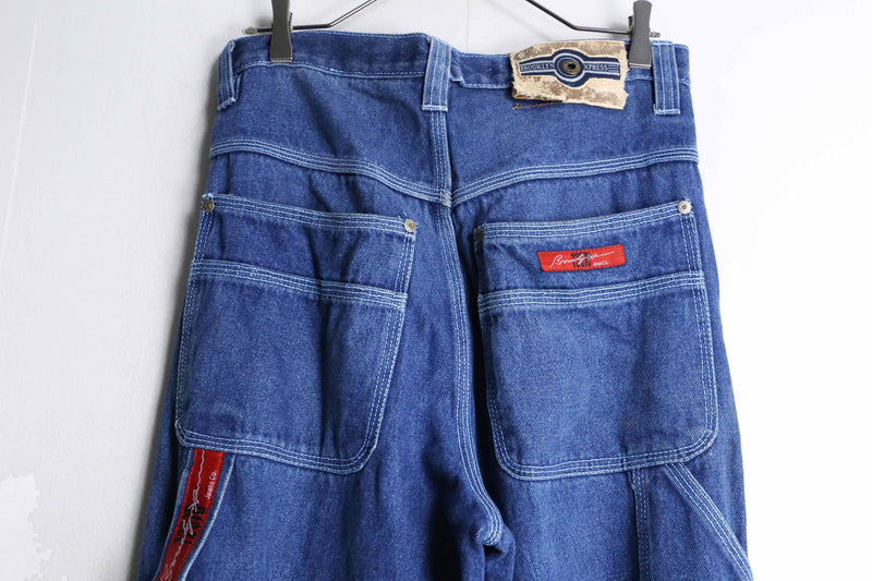 indigo blue straight denim pants