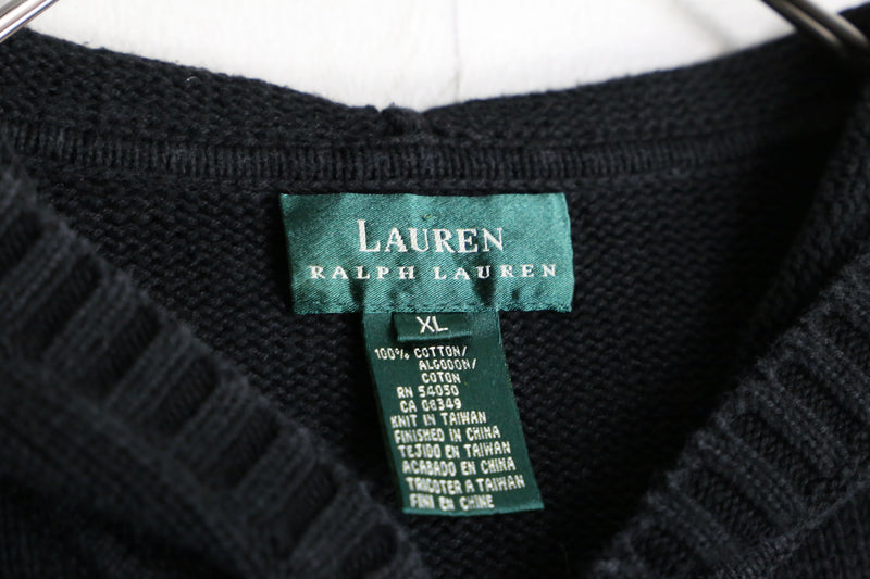 “ LAUREN RALPH LAUREN” black color  hoodie zip knit