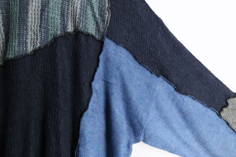 "Re:make" multi patchwork cool torn dolman knit