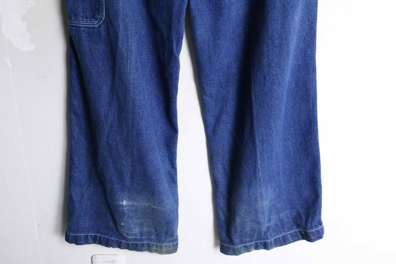 indigo blue straight denim pants