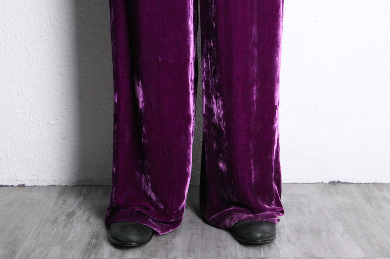 purple wide easy velours pants