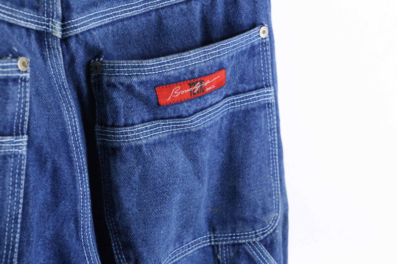 indigo blue straight denim pants