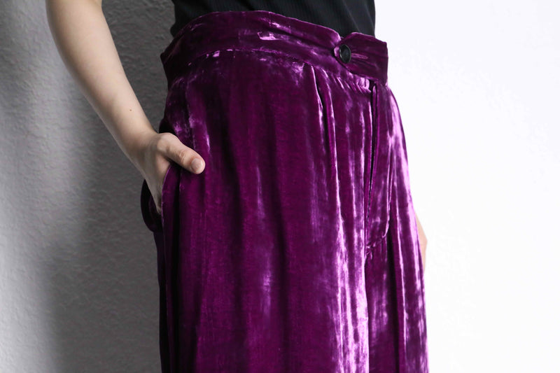 purple wide easy velours pants