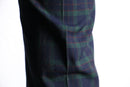 black watch check straight trousers