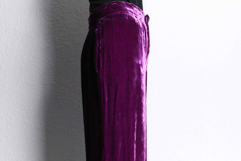 purple wide easy velours pants
