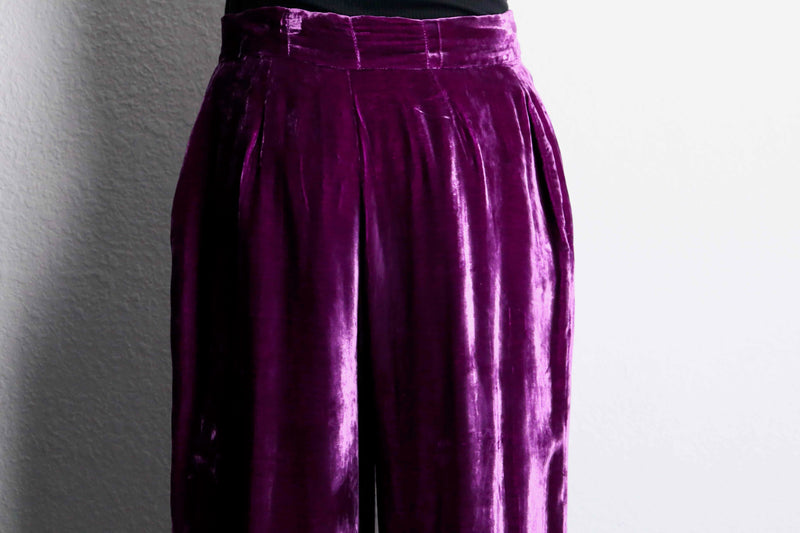 purple wide easy velours pants