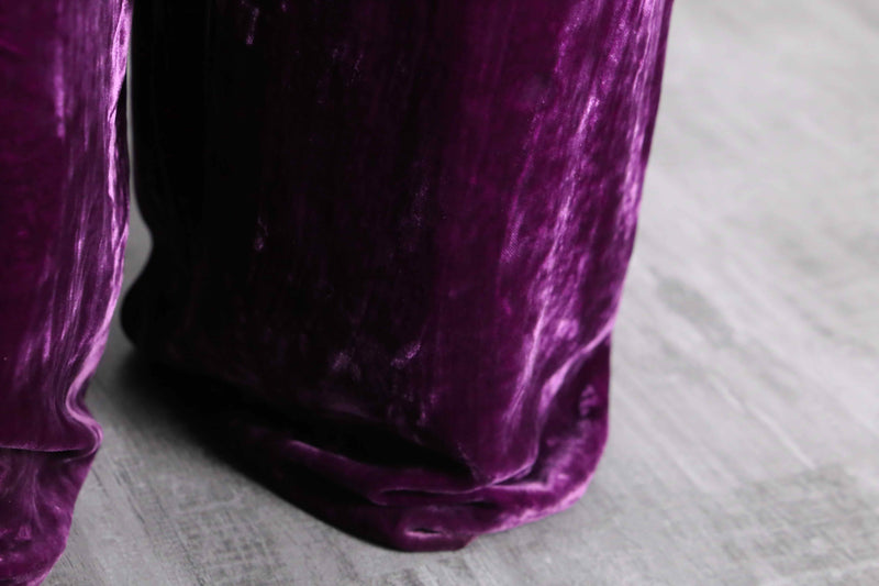 purple wide easy velours pants