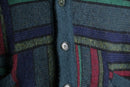 multi stripe design loose cardigan