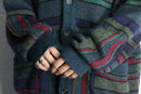 multi stripe design loose cardigan