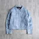 sky blue python PVC jacket