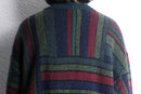 multi stripe design loose cardigan