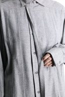 melange gray rayon front fly shirt